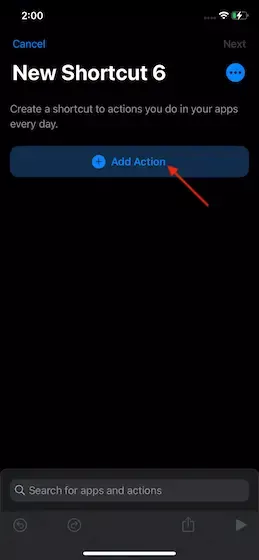 دکمه Add Action را بزنید و گزینه Web را انتخاب نمایید